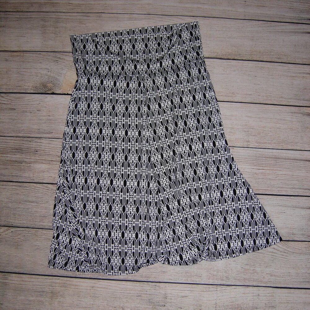 Max Studio Black White Stretch Pull On Skirt S